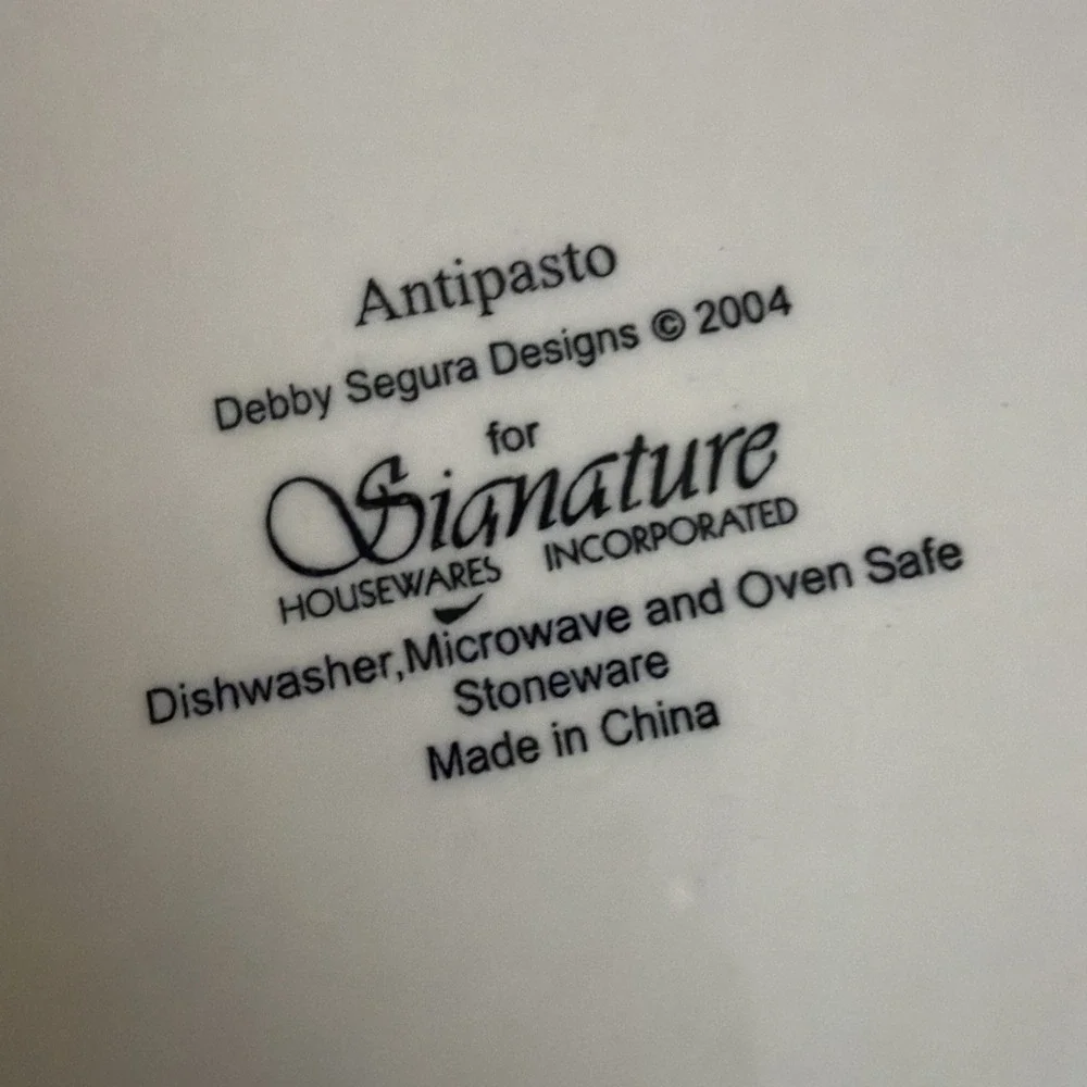 Antipasto Serving Complete Set Signature Housewares Inc Debby Segura 2004